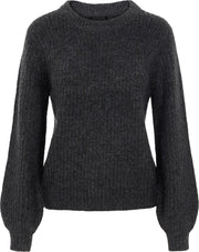 PCFENJA LS O-NECK KNIT BFD KAC BC - 17111292 - DARK GREY MELANGE - Maat XS