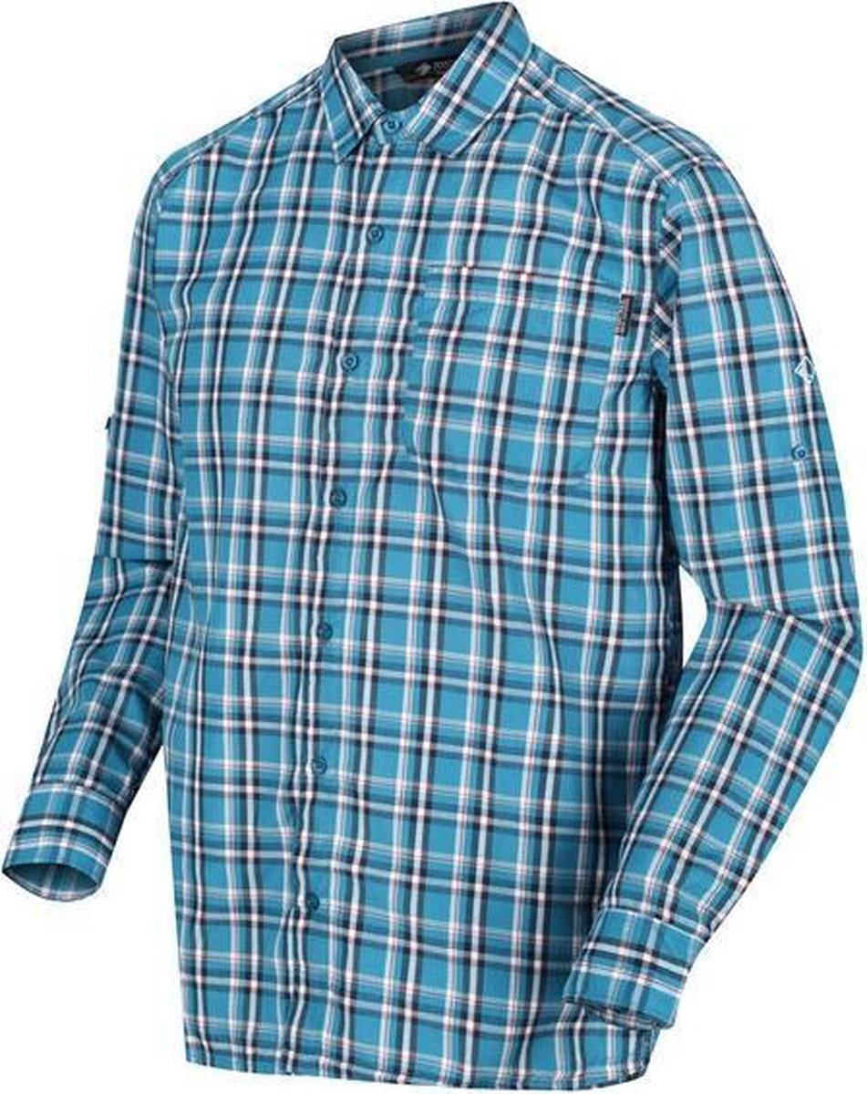 Regatta - Men's Mindano III Long Sleeved Checked Shirt - Outdoorshirt - Mannen - Maat XXL - Blauw