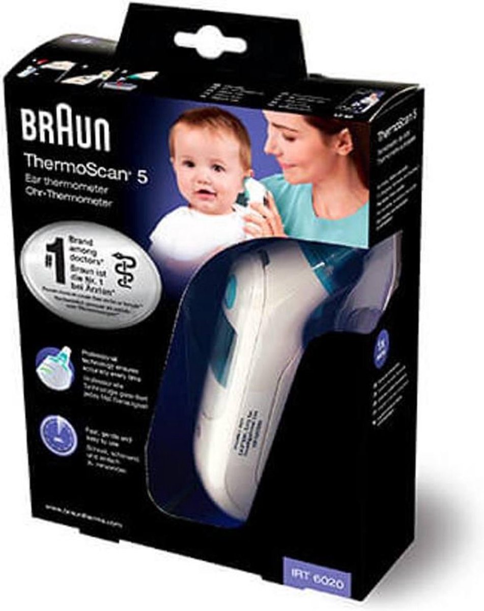 Braun IRT 6020 - Thermometer - Inclusief 21 lenskapjes