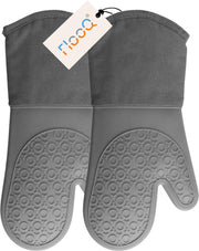 FLOOQ - Ovenwanten - Siliconen - Koken - Keukenaccessoires - Antraciet - 2 stuks