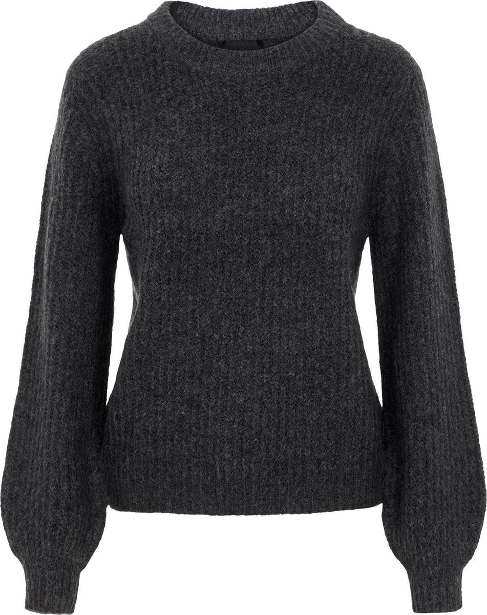 PCFENJA LS O-NECK KNIT BFD KAC BC - 17111292 - DARK GREY MELANGE - Maat S