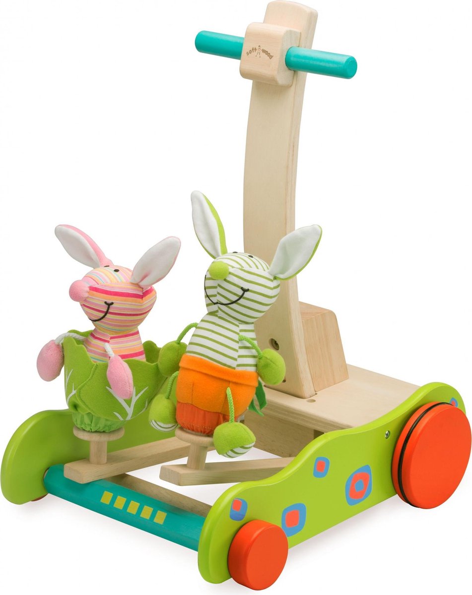 Wonderworld Loopwagen Konijnen - 36x29x43 cm