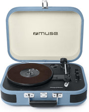 Muse MT-201 BTB Bluetooth kofferplatenspeler met encoding functie - ingebouwde luidsprekers - blauw