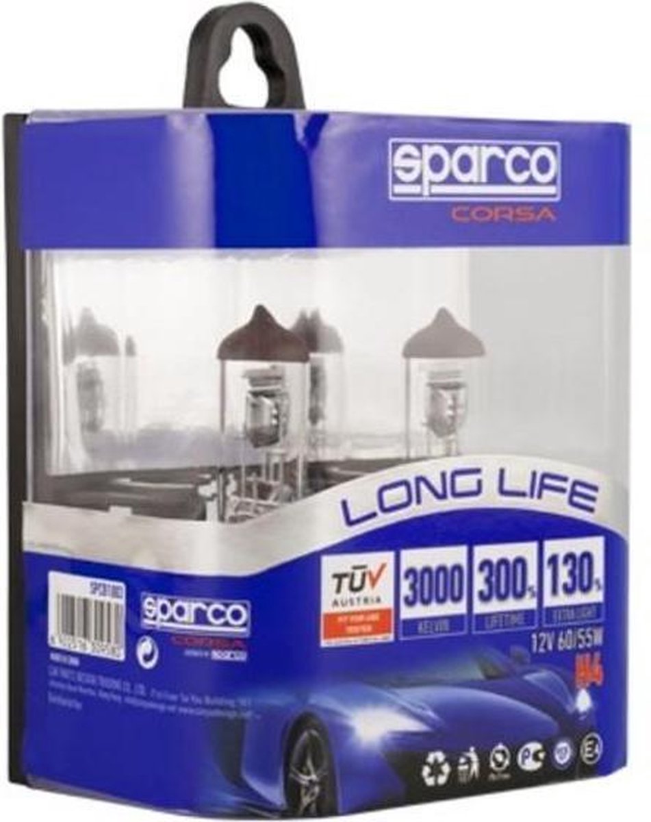 Automotive Bulb Sparco Long Life E-Mark H4 12V 60/55W 3000K