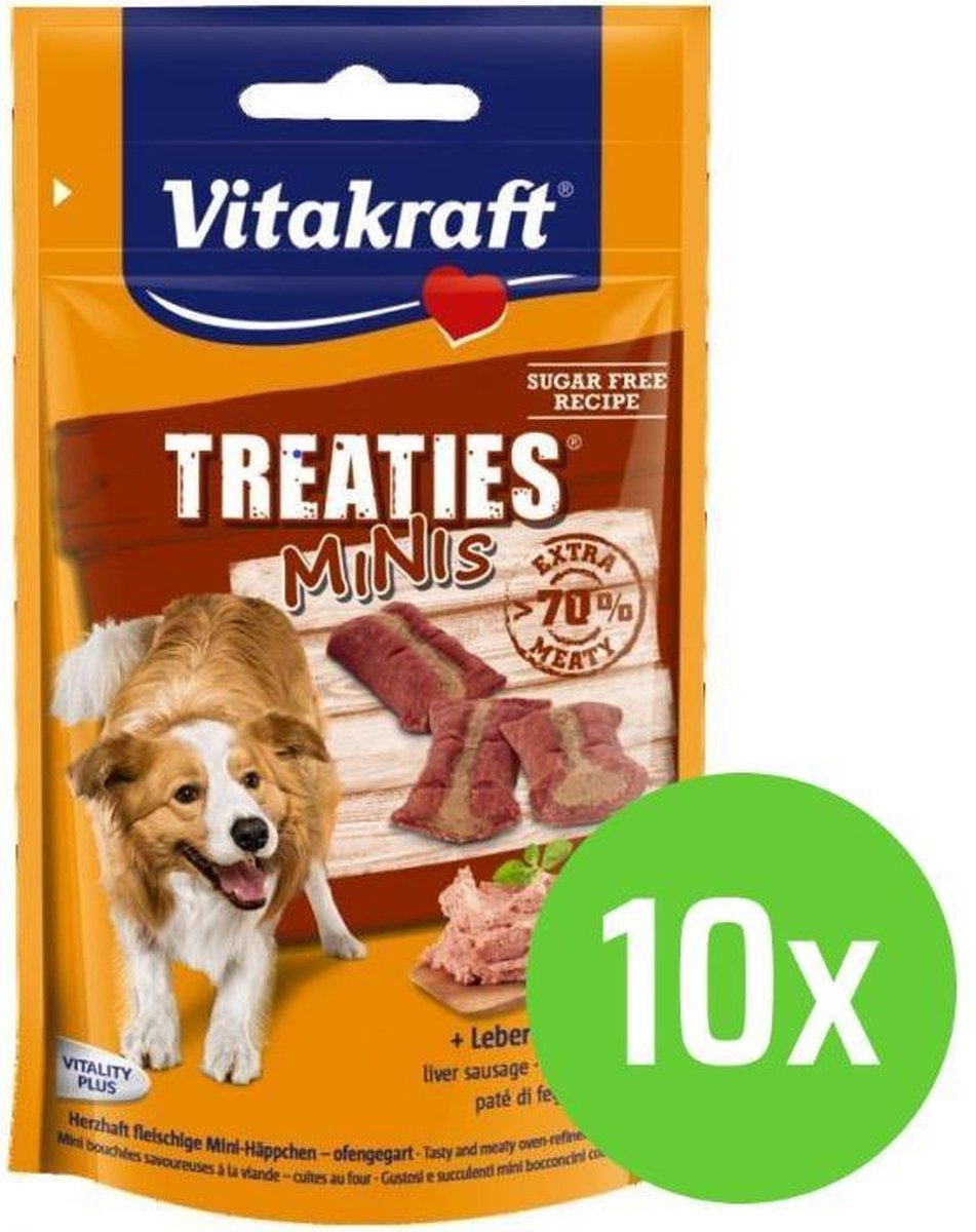 10x Vitakraft Treaties Minis Leverworst 48 gram