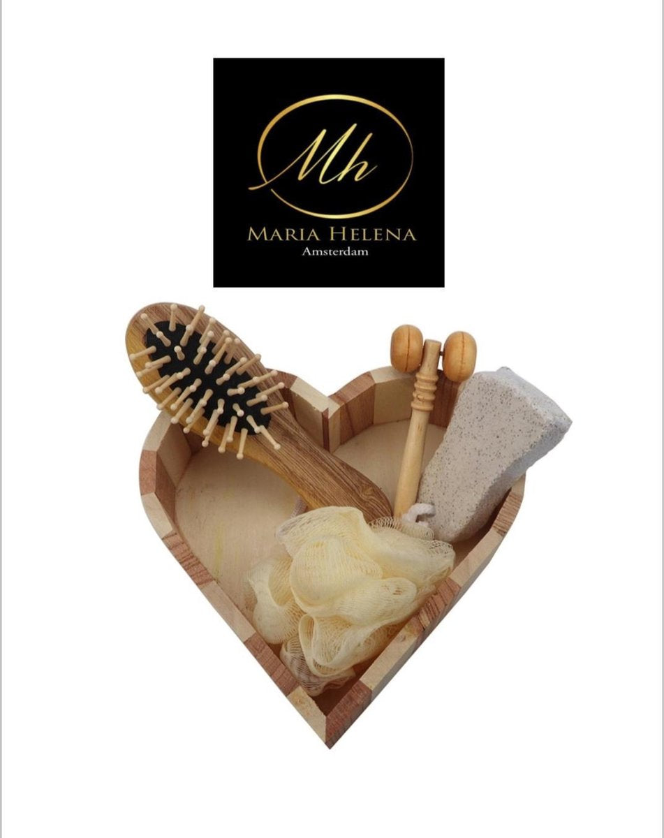 Geschenk set - Cadeau set voor in Bad - Bad set - Uniek Cadeau - Bad spons - Puim steen - Massage Roller - Bamboo Gift set