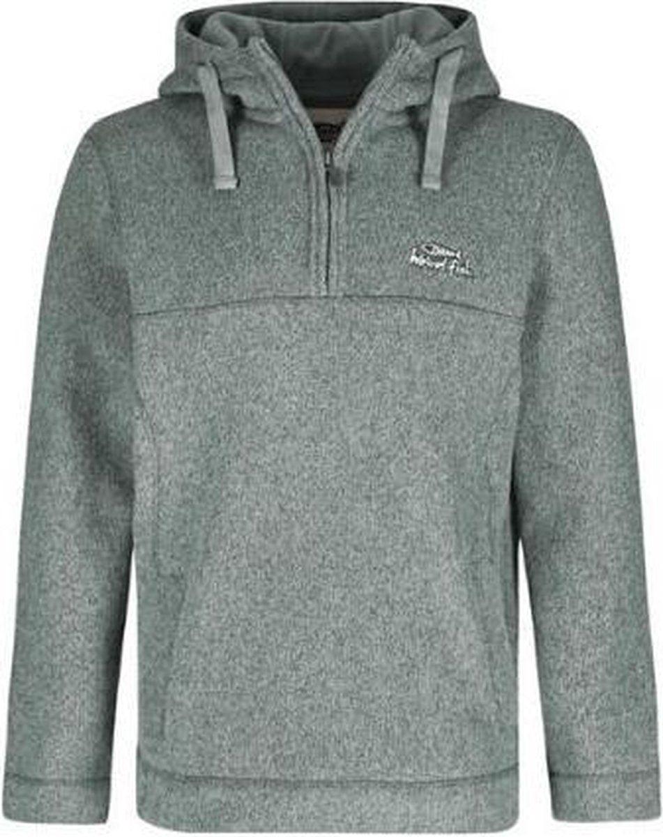 1/4 Zip textured soft knit fleece hoody