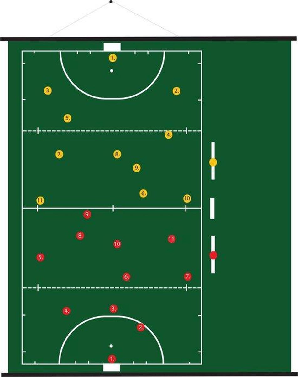 Oprolbaar magnetisch coachbord HOCKEY 94 x 105 cm