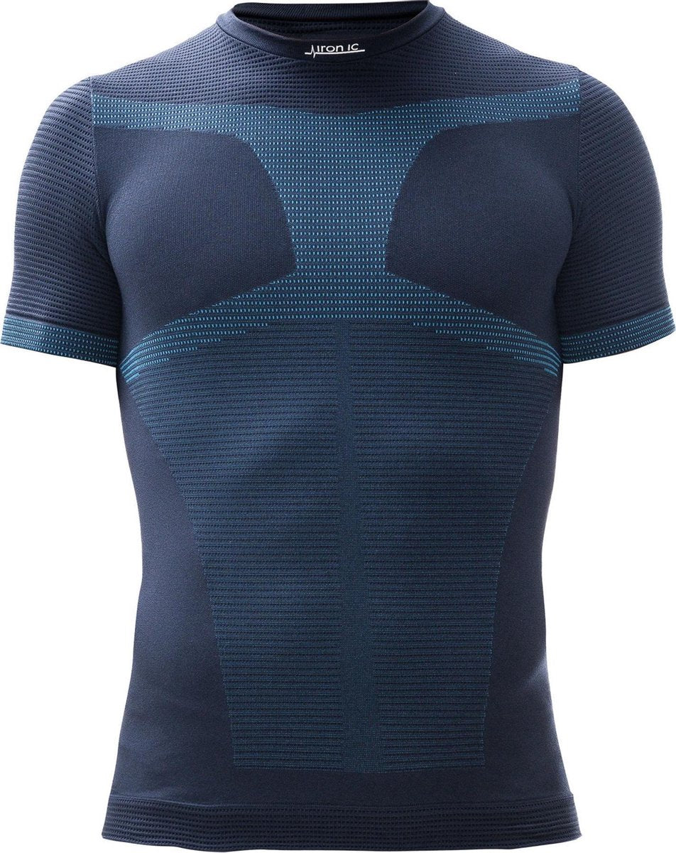 Iron-ic Compressieshirt Heren Polyamide Blauw Maat S/m