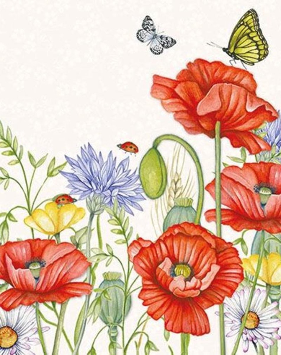 servetten met zomers bloemenprintje