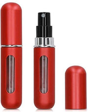 MaxedMore Navulbare Parfumverstuiver 5ml Rood 2x - 65 Keer Spraybare Parfum Verstuiver - Hervulbaar Tasverstuiver voor Parfum - Meeneem Mini Geur Flesje voor op Reis - Lipstick Formaat Navulbaar Parfumflesje