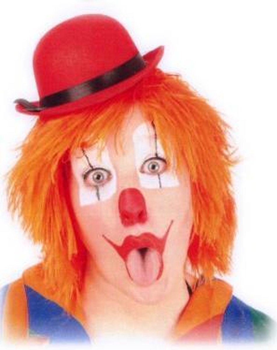 Clowns pruik oranje
