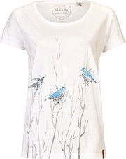 Killtec dames shirt wit+blauw vogels - maat 44