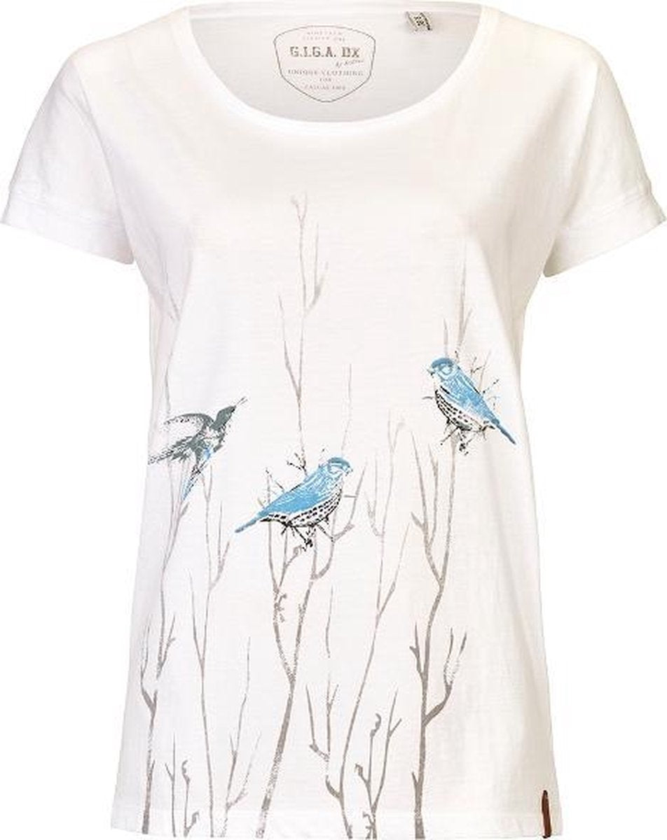 Killtec dames shirt wit+blauw vogels - maat 44