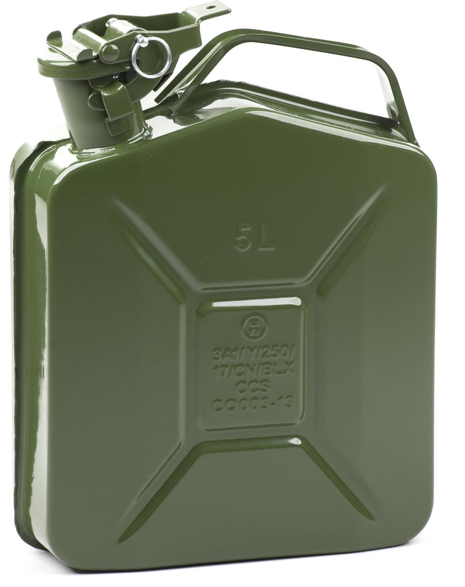 Minalco benzine jerrycan - 5 Ltr metaal - UN goedgekeurd - groen