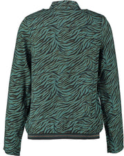 Geisha groene viscose blouse met glitterboord onderaan - Maat XS
