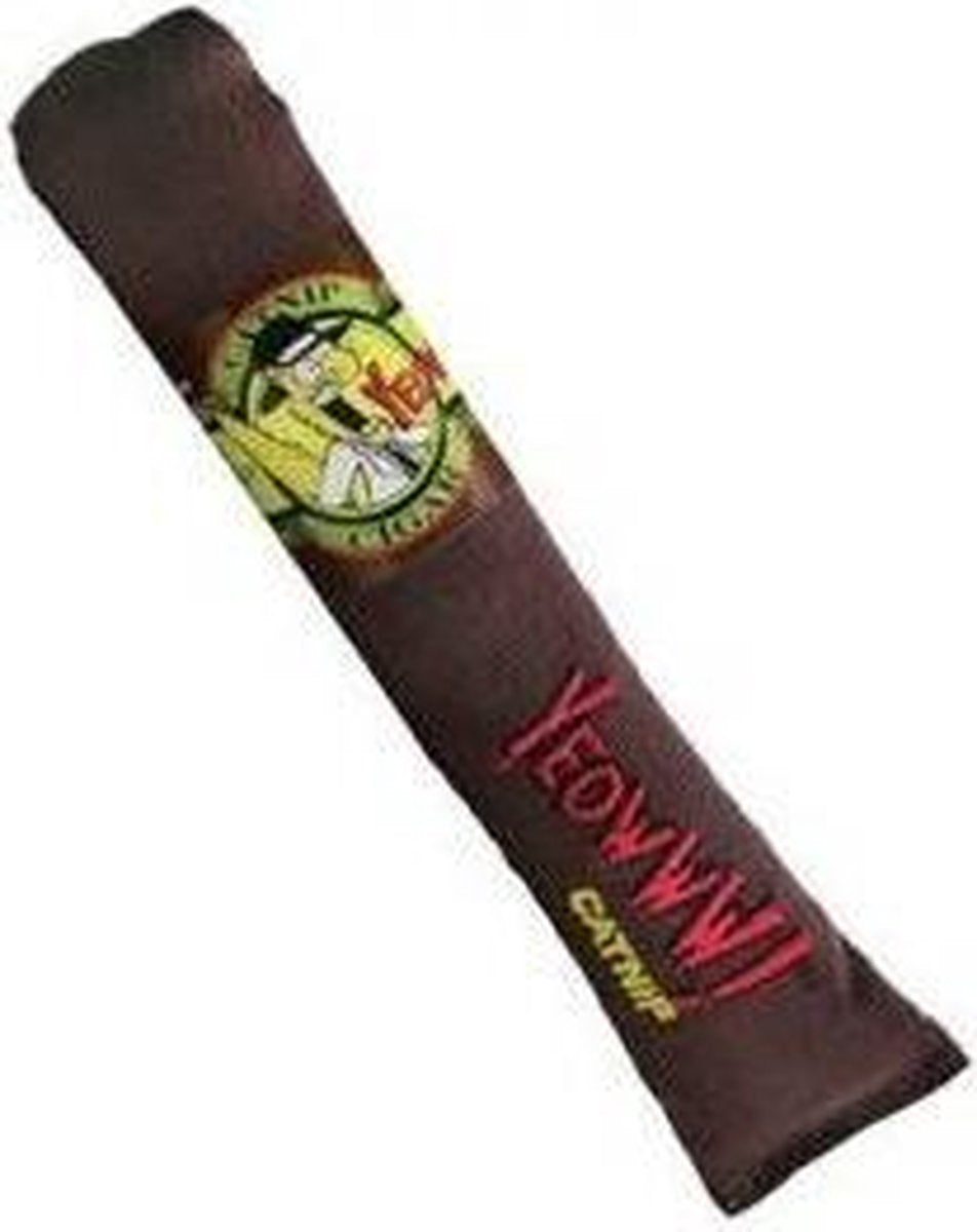 Yeowww! Sigaar Kicker - Catnip Kattenkruid Speeltje voor Katten - Bruin - 18 cm