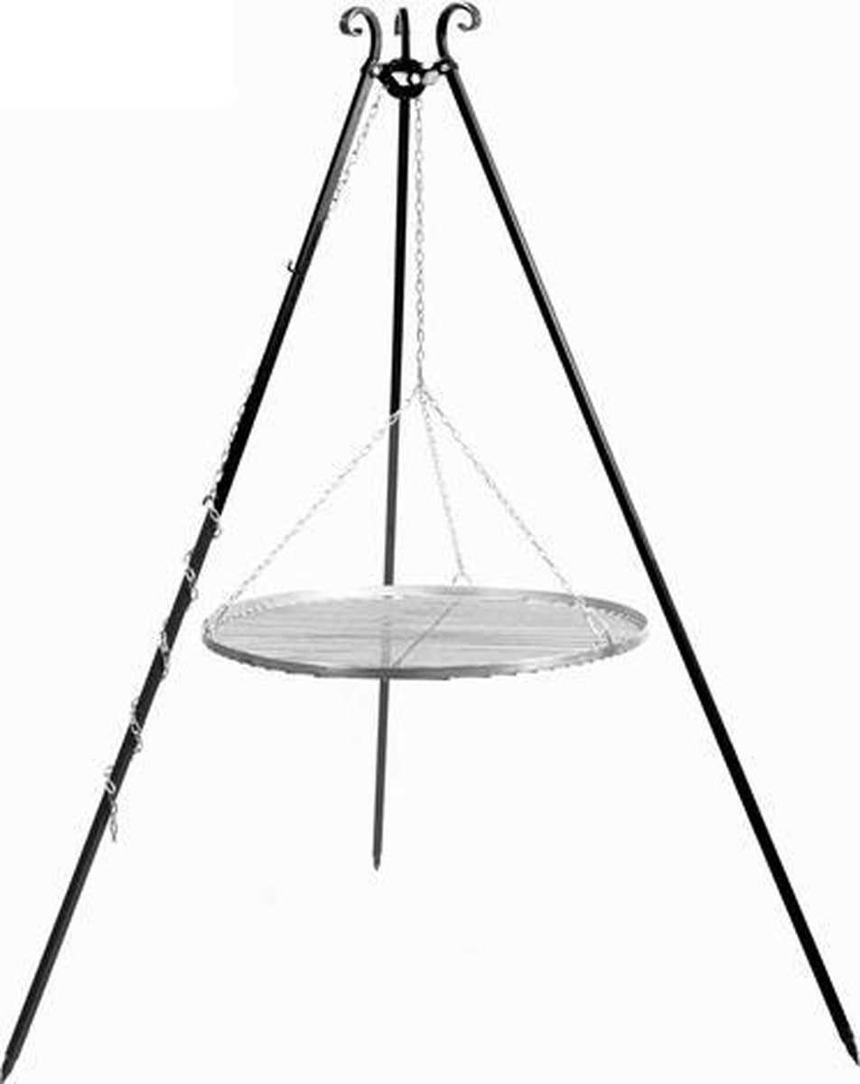 CookKing Grill Tripod Zwart 180 cm Roestvrij Stalen Rooster 60 cm