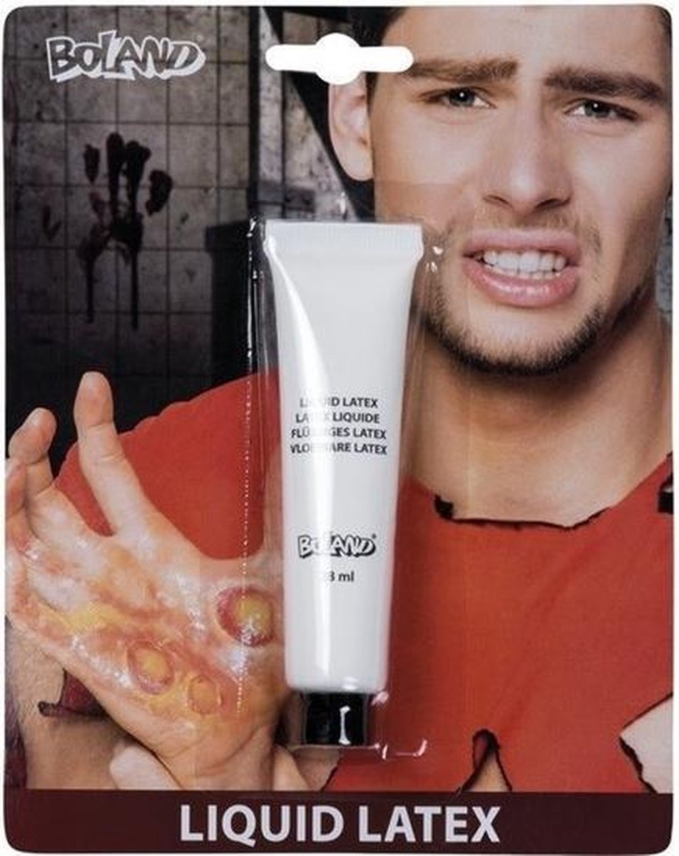 Vloeibare latex schmink/make-up tube 28 ml - Halloween make-up nephuid/wonden maken