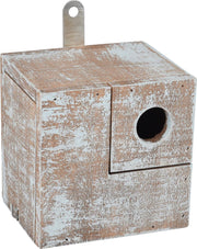 Flamingo Nestkastje georgia hout blauw/bruin 12x10x12cm