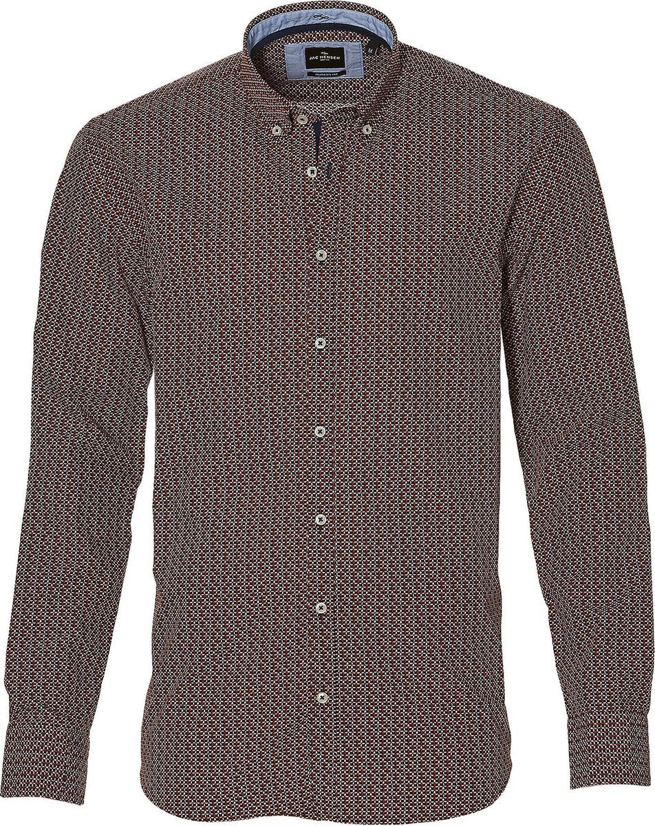 Jac Hensen Overhemd - Modern Fit - Rood - 4XL Grote Maten
