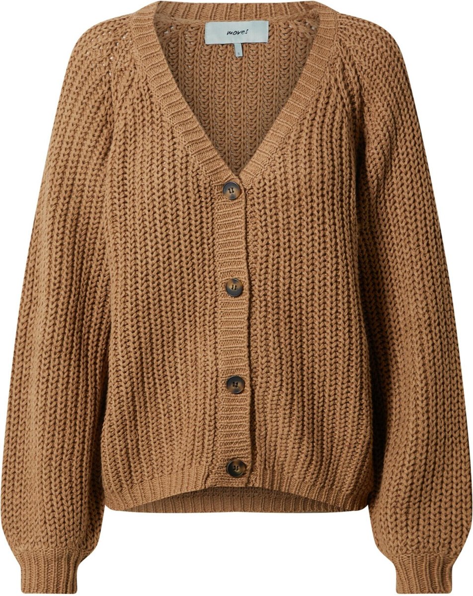 Moves gebreid vest Camel-S