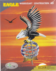 3D Puzzel Bouwpakket Arend - hout - gekleurd