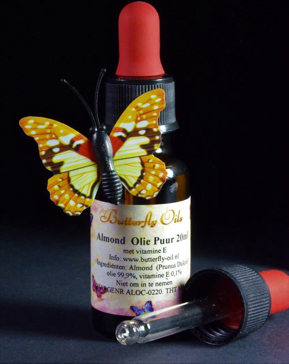 Amandelolie Puur 20ml Pipetfles - Zoete Amandel Olie voor Huid en Haren - Sweet Almond Oil