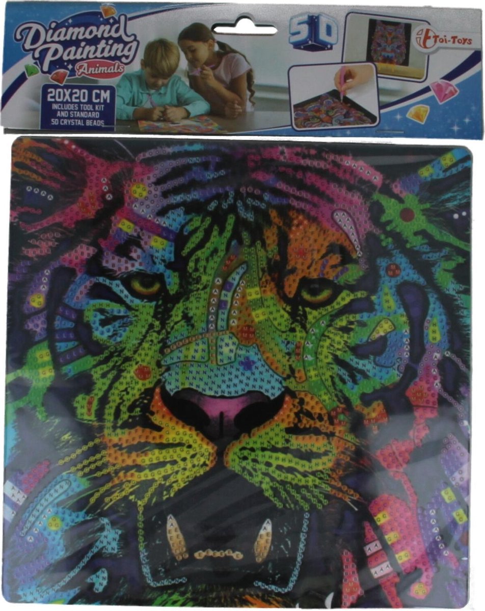 Toy-Toys Diamond Painting 20x20cm Extra Glans Tijger