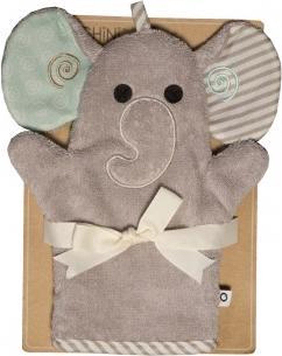 Zoocchini washandje - Elli the Elephant Olifant grijs