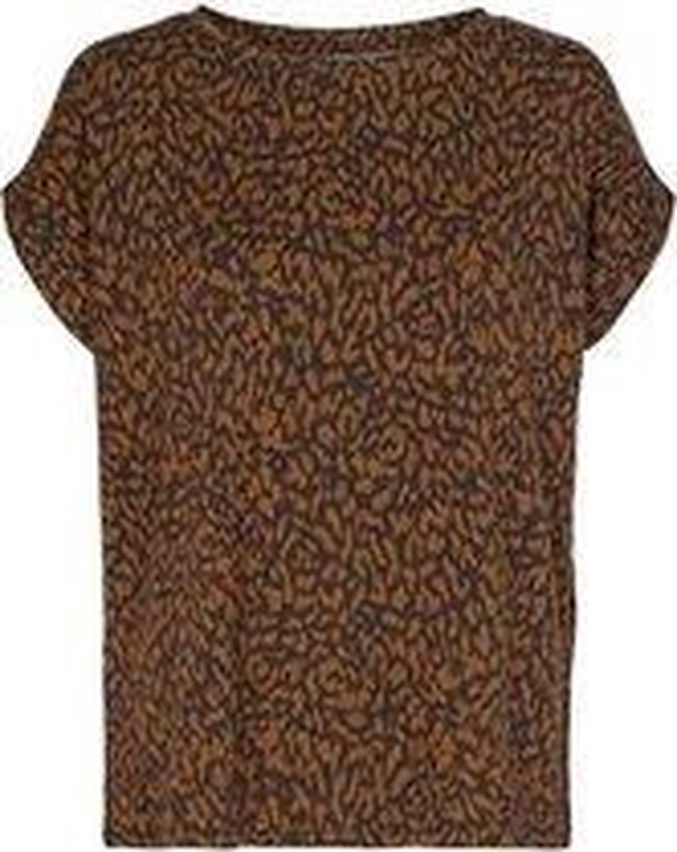 Soyaconcept SC-Krista 2 t-shirt donker caramel/zwart maat S/36
