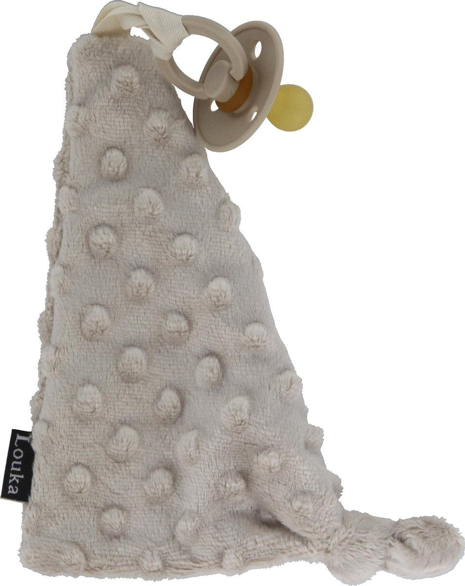 Louka speendoekje driehoek minky licht beige - bruin - jongen - meisje - minky - speenknuffel - excl. Bibs speen