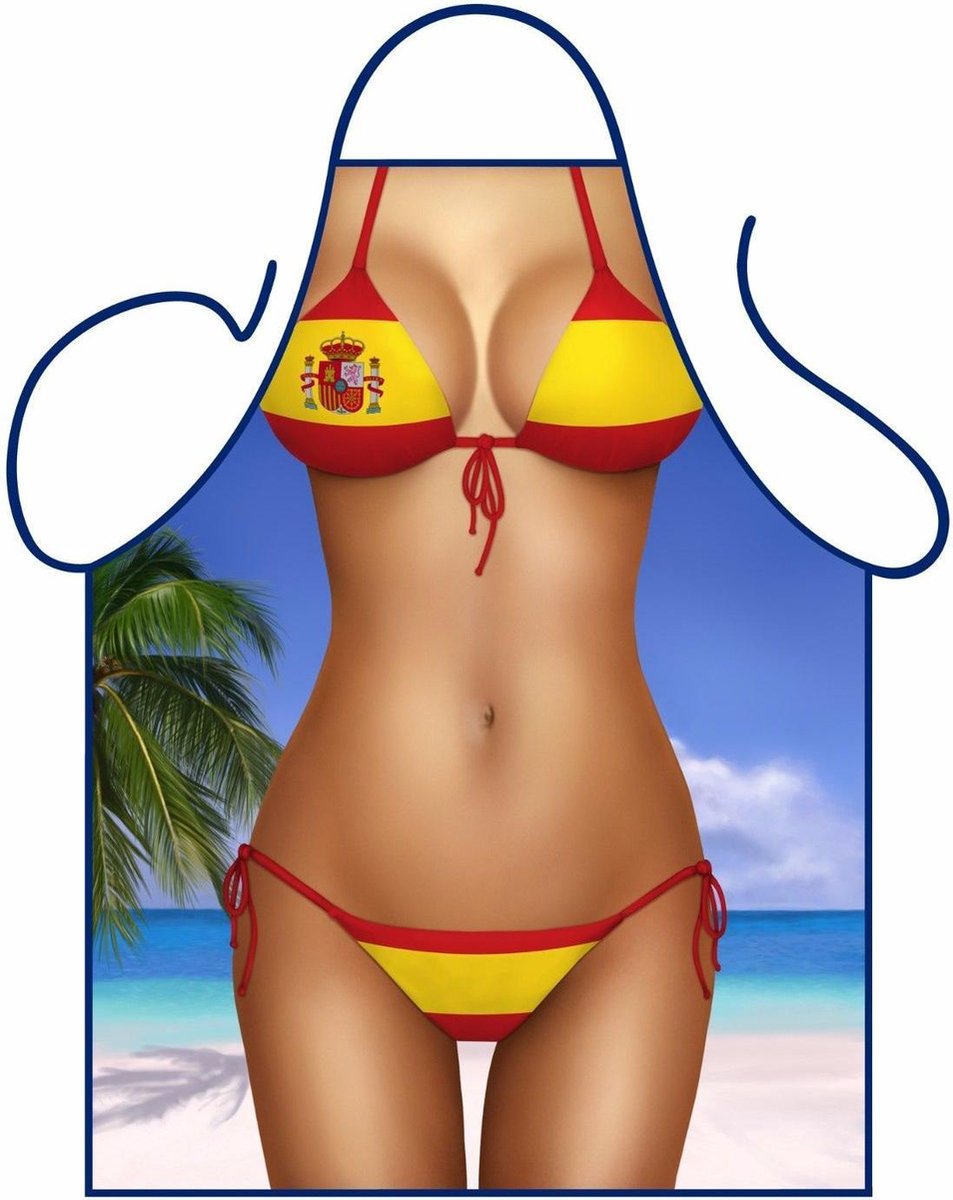 BBQ schort | Barbecue schort| Grappig Schort "Bikini Spanje" Schort |