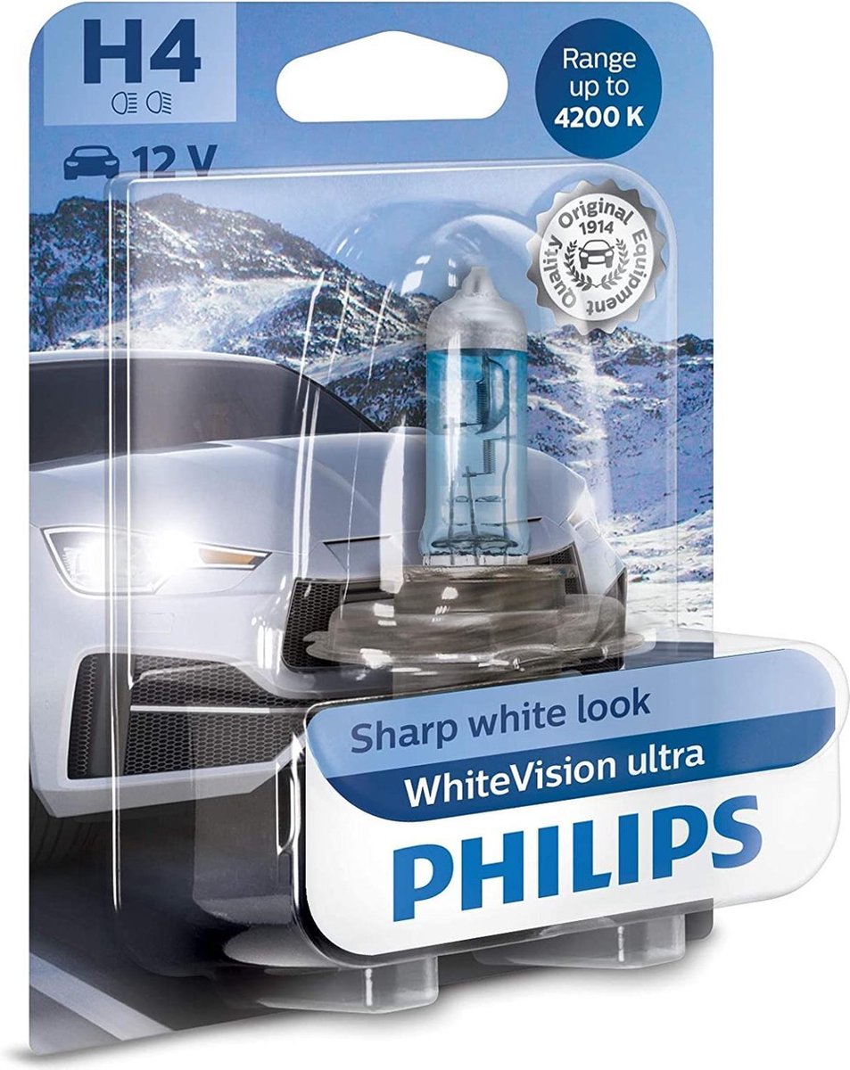 Philips WhiteVision Ultra H4 12342WVUB1 - enkele lamp
