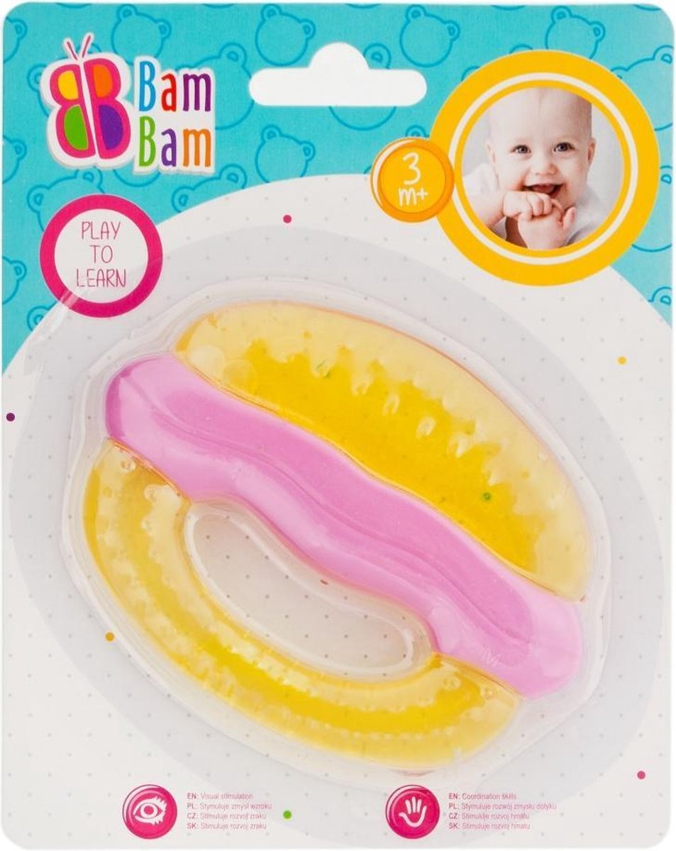 Bam Bam koelbijtring - Baby - Heerlijke Hamburger - gevuld met watergel