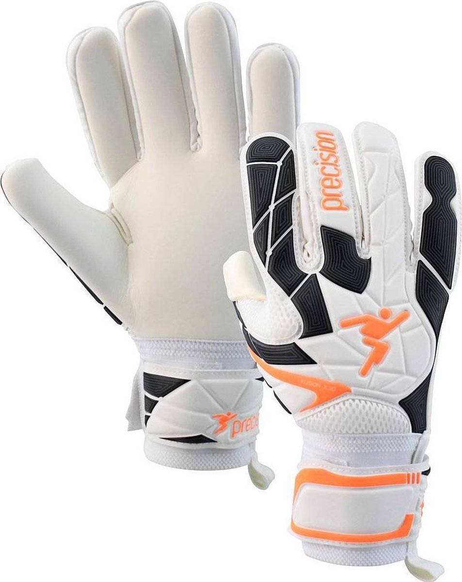 Precision Keepershandschoenen Fusion_x.3d Junior Wit/oranje Mt 5