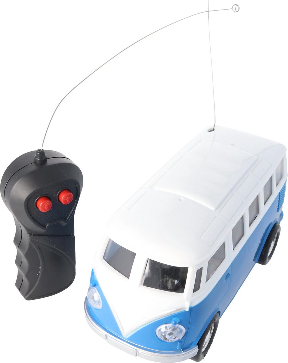 Radiografisch retrobusje met licht - Schaal 1:24 - Blauw