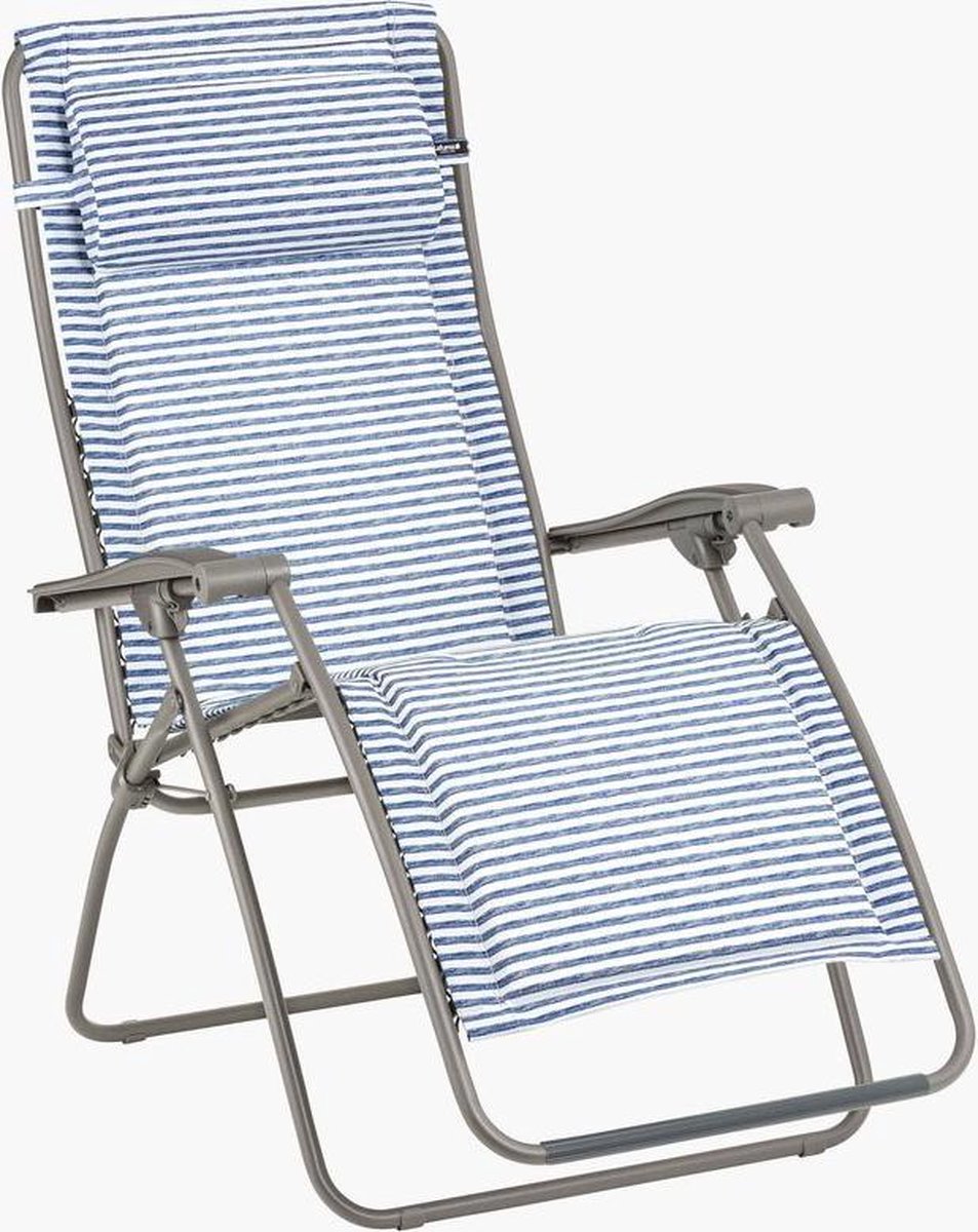 Lafuma RSX CLIP Gepolsterd - Relaxstoel - Verstelbaar - Inklapbaar - Zero Gravity - Marine gestreept