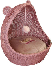 Happy House Wieg Wicker Cute Pets Roze