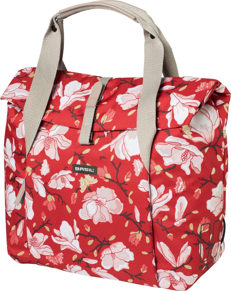 Basil Magnolia Fietsshopper - Enkele fietstas - Rood - 18 Liter