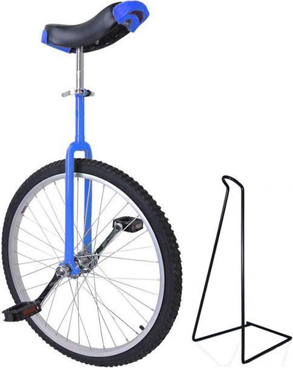 Funsport 24" Verstelbare Eenwieler + Standaard (Blauw)