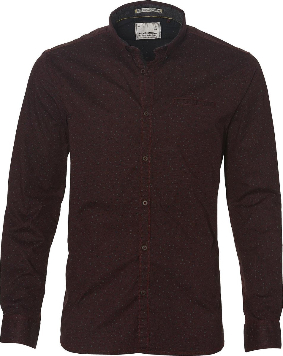 No Excess Overhemd - Modern Fit - Bordo - 3XL Grote Maten