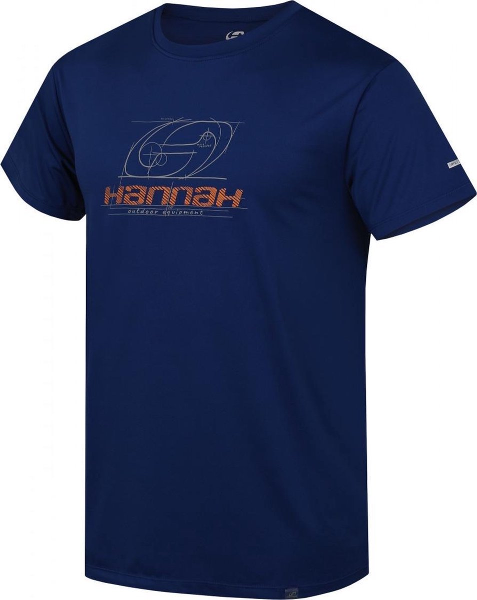 Hannah Sportshirt Parnell Heren Polyester/elastaan Blauw Mt S