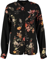 Pieces viscose blouse zwart multi - Maat S
