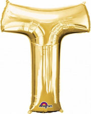 Letter T ballon goud 86 cm