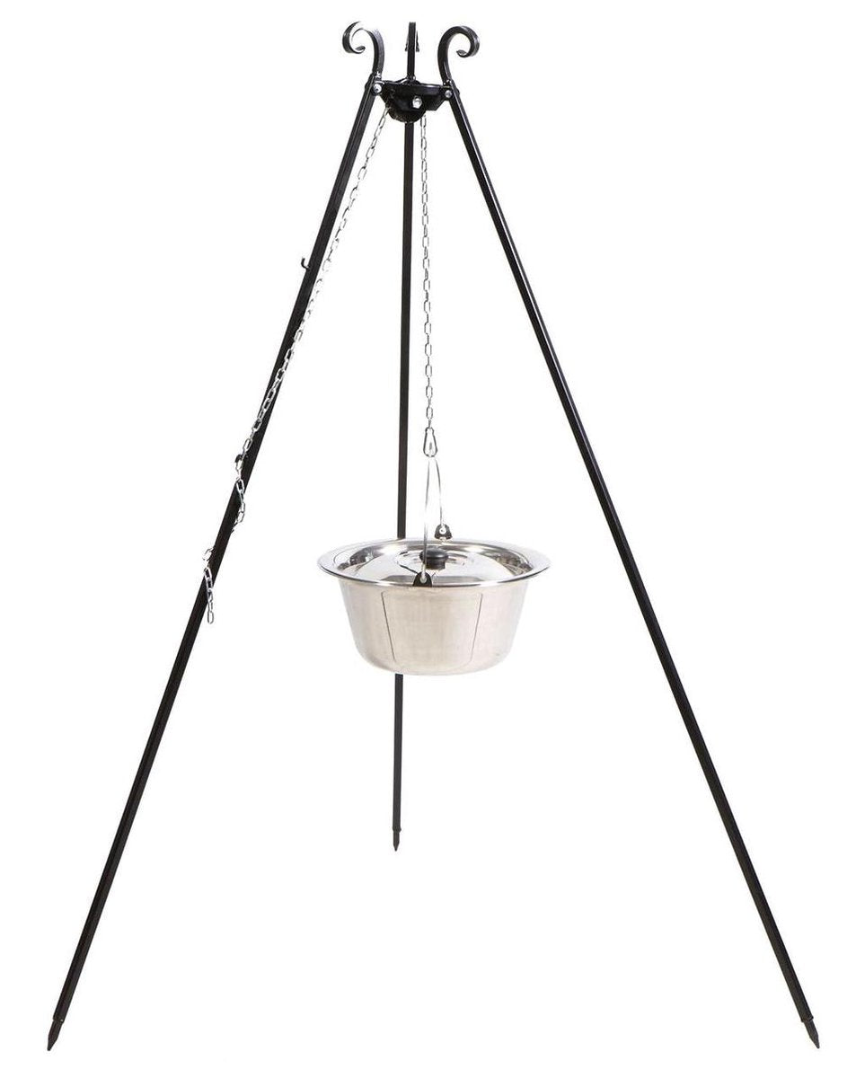 Driepoot 180 cm met RVS pot