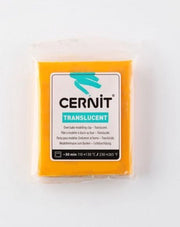 Boetseerklei doorzichtig geel - Cernit Transparent 56g amber - 6 stuk