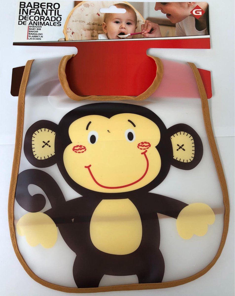 Baby slabbetje aap bruin - slab