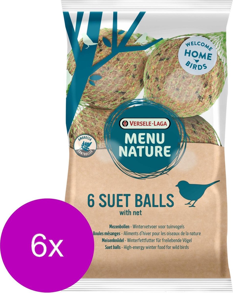 Versele-Laga Menu Nature Mezenbollen 6 Stuks - Voer - 6 x 540 g