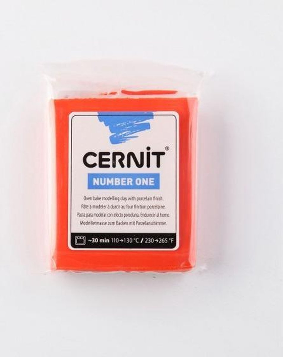Boetseerklei - Cernit Number one 56g poppy red - 6 stuk